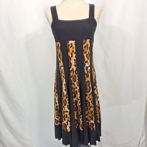 Avital Black Stretchy Leopard Dress